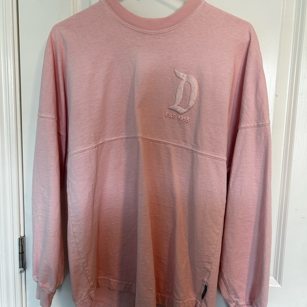 Official Disney Light Pink Spirit Jersey Crewneck Long Sleeve